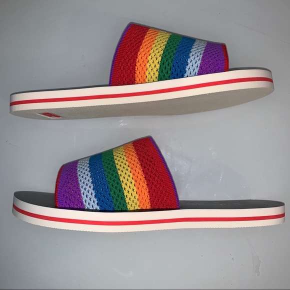 kate spade Shoes - NIB Kate Spade Rainbow Intarsia-Knit Slide Sandals